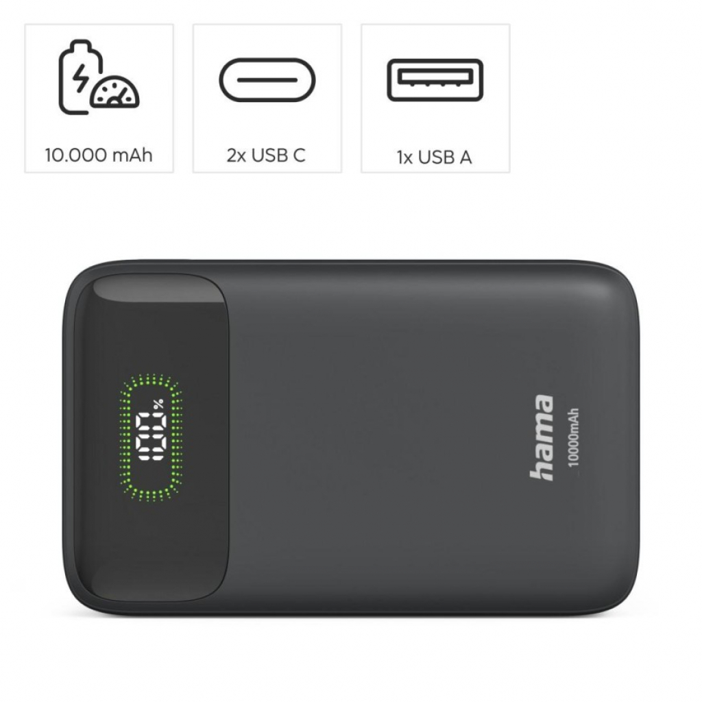 Външна батерия HAMA 201779 PD10-W20 10000 mAh